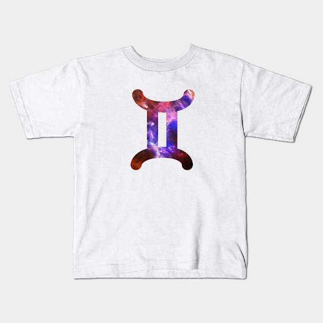 Cosmic Gemini Galaxy Kids T-Shirt by AllTheseApparel